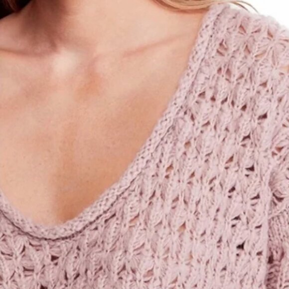 FREE PEOPLE PINK CRASHING WAVES SWEATER - Picture 6 of 10